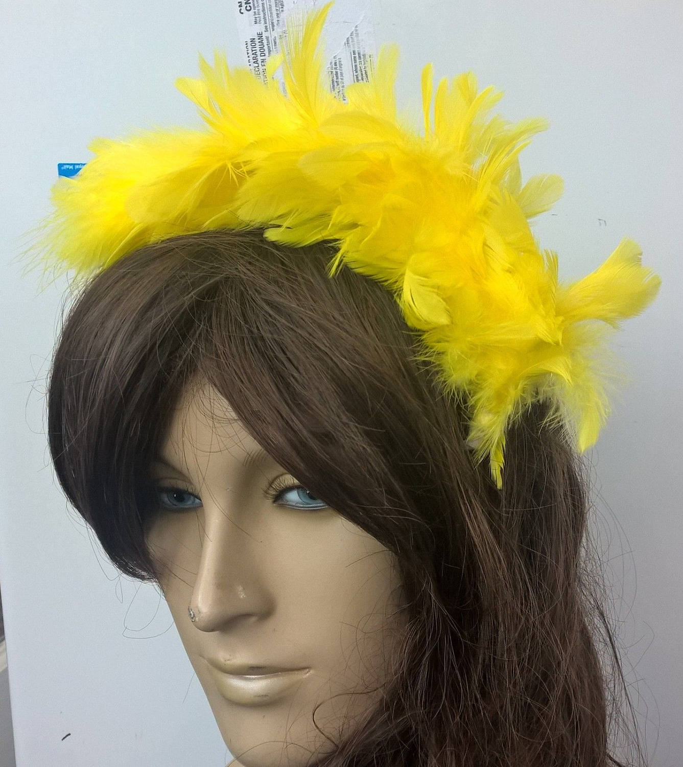 Yellow feather headband fascinator millinery burlesque hair Etsy