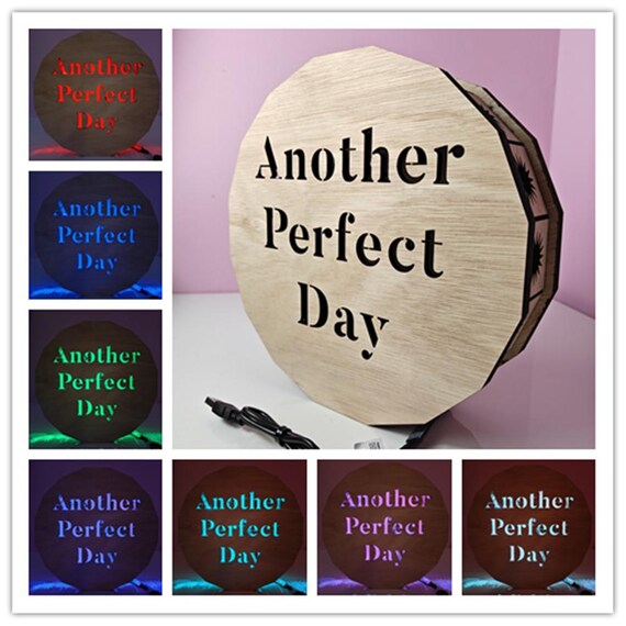 236mm personalised custom made bespoke LED night light box name letter number wall door USB multi colour mode speed flash dim laser cut wood