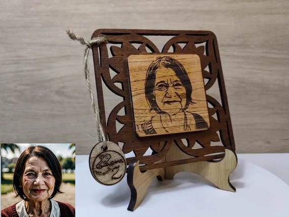 Custom made personalised real wood photo picture sign logo plaque card laser cut carved engraved wedding birthday anniversary Mother’s Day