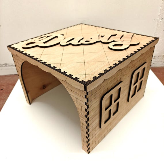 personalised bespoke custom made laser cut engraved wood wooden pet house home hutch  tortoise hamster guinea pig reptile mouse chinchilla