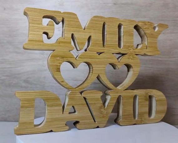 solid wood Personalized any name letter word sign symbol logo stand plaque block gift present sanded for painting home office wedding party
