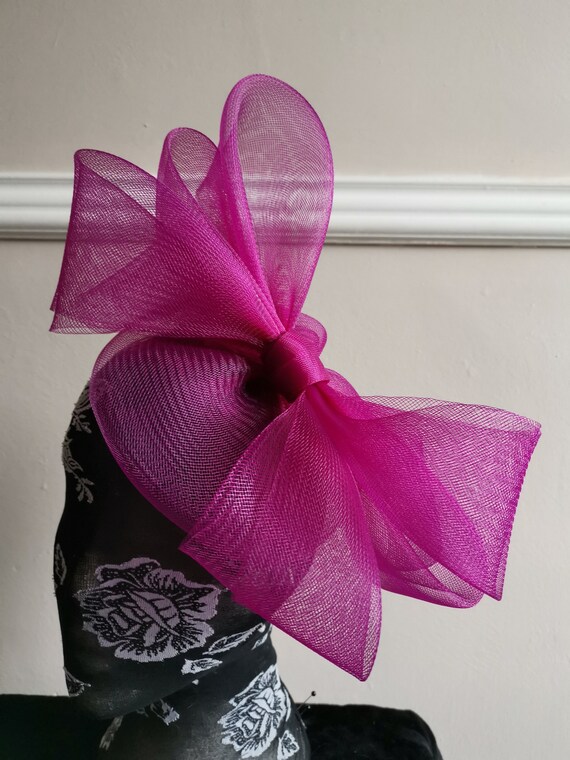 plum dark pink purple veil veiling crin fascinator millinery burlesque headband wedding hat hair piece