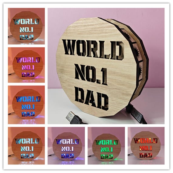 158mm personalised custom made bespoke LED night light box name letter number wall door USB multi colour mode speed flash dim laser cut wood