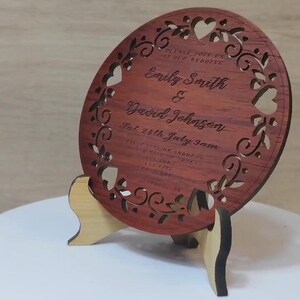 Op maat gemaakte gepersonaliseerde echt hard massief hout lasergravure plaque kaart huwelijksuitnodiging valentijn verjaardag kerstcadeau aanwezig