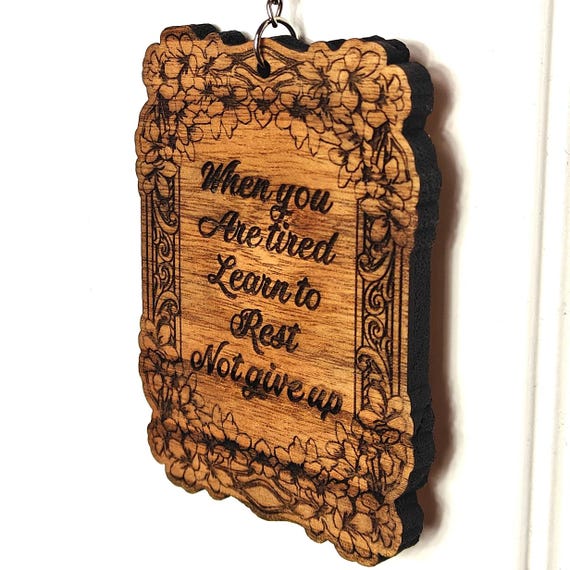 personalised custom made bespoke solid hard wood key chain keyring fridge magnet Victorian vintage style pattern laser cut engraved design