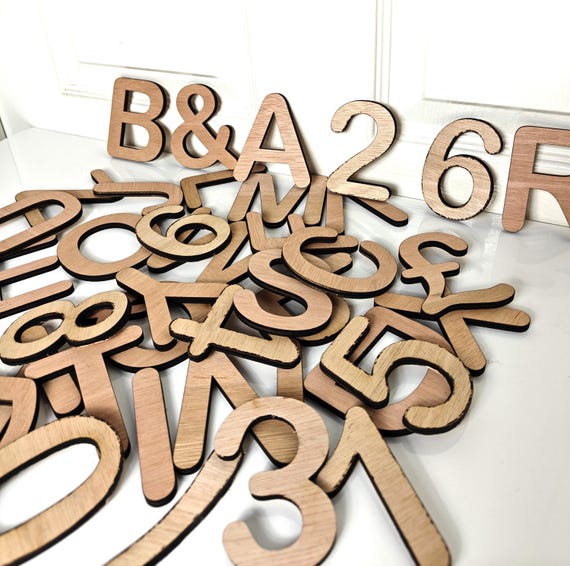 80mm laser cut wood letters craft unfinished alphabet numbers symbol capital Letter diy name painting wall door furniture decoration sign