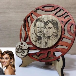 Op maat gemaakte gepersonaliseerde echt hout foto foto teken logo plaquette kaart lasergesneden gegraveerde bruiloft verjaardag verjaardag Moederdag