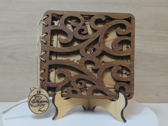 Custom made personalised real wood plaque card laser cut carved engraved wedding invitation birthday anniversary Christmas Mother’s Day