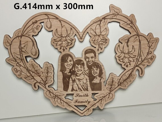 custom made personalised bespoke laser cut engraved wood picture photo name word wall door plaque letter number sign logo design wedding