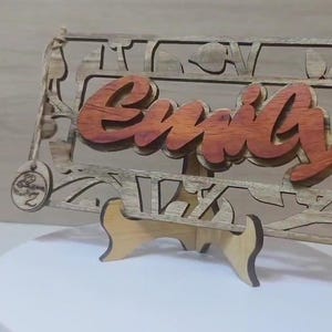 Op maat gemaakte gepersonaliseerde echt houten naamplaat kaart lasergesneden gesneden huwelijksuitnodiging verjaardag verjaardag Kerst Moederdag