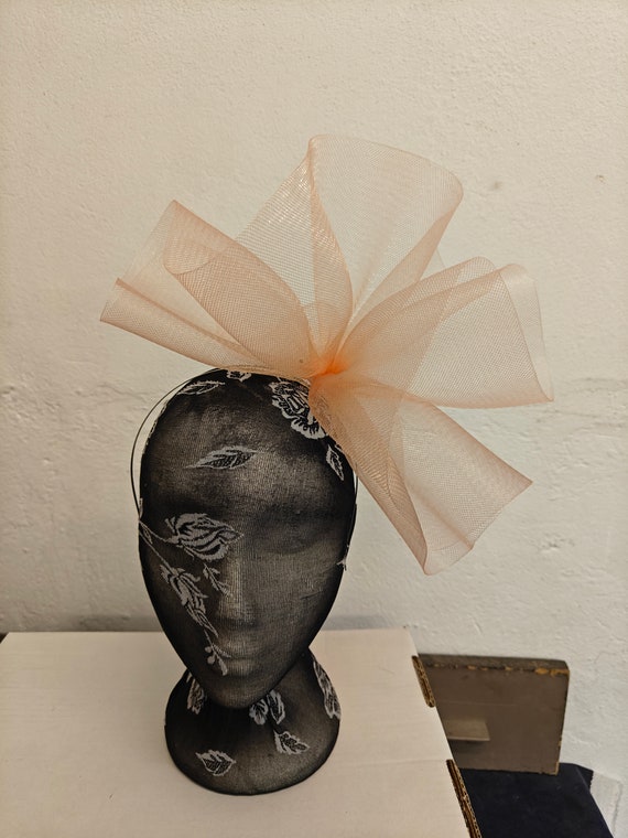 nude peach coral salmon colour headband fascinator millinery hat wedding ascot hair piece race
