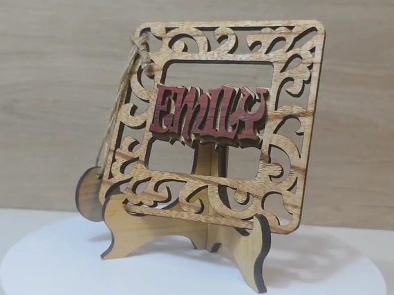 Custom made personalised real wood name stand plaque card laser cut carved wedding invitation birthday anniversary Christmas Mother’s Day