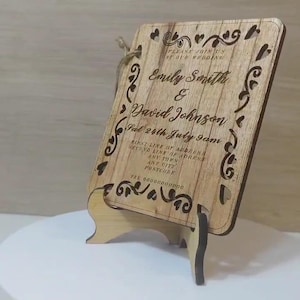Op maat gemaakte gepersonaliseerde echt hard massief hout lasergravure plaque kaart huwelijksuitnodiging valentijn verjaardag kerstcadeau aanwezig