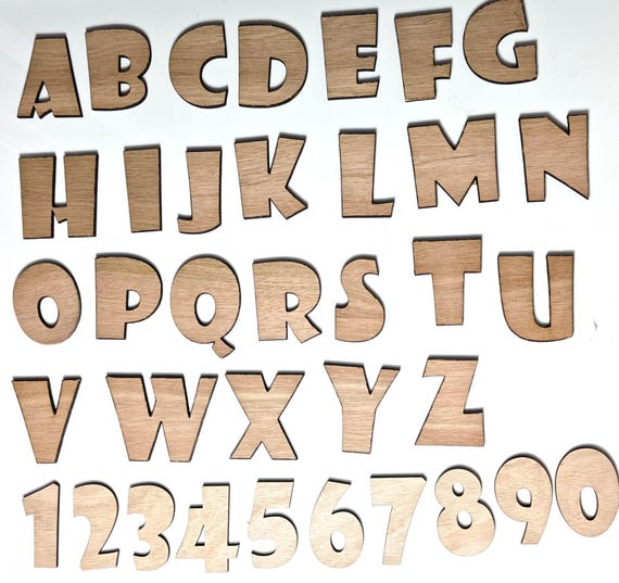 80mm laser cut wood letters craft unfinished alphabet numbers symbol capital Letter diy name painting wall door furniture decoration sign