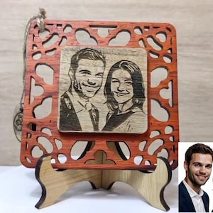 Op maat gemaakte gepersonaliseerde echt hout foto foto teken logo plaquette kaart lasergesneden gegraveerde bruiloft verjaardag verjaardag valentijn bruiloft