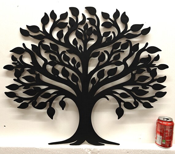 650mm x 550mm black wooden tree leaf wall door decoration hanging picture laser cut 5mm plywood home art wedding wood sign deco craft large