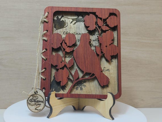 Custom made personalised real hard solid wood laser engraving plaque card wedding invitation valentine anniversary Christmas gift present
