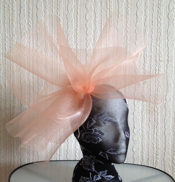 nude peach coral salmon colour headband fascinator millinery hat wedding ascot hair piece race