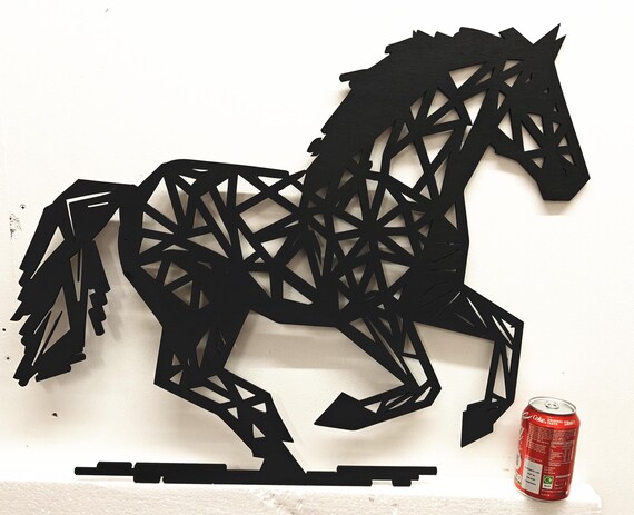 673mm x 550mm black wooden horse wall door decoration hanging picture laser cut 5mm plywood home line art wedding wood sign deco craft
