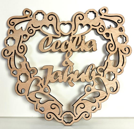custom made personalised bespoke laser cut plywood wood name word wall door plaque letter number sign logo design service wedding party