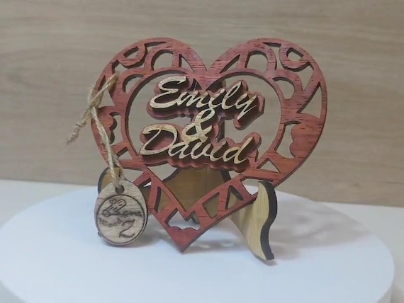 Custom made personalised real solid wood name plate table stand plaque laser cut carved logo sign office wedding birthday gift present