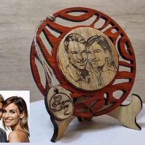 Op maat gemaakte gepersonaliseerde echt hout foto foto teken logo plaquette kaart lasergesneden gegraveerde bruiloft verjaardag verjaardag Moederdag