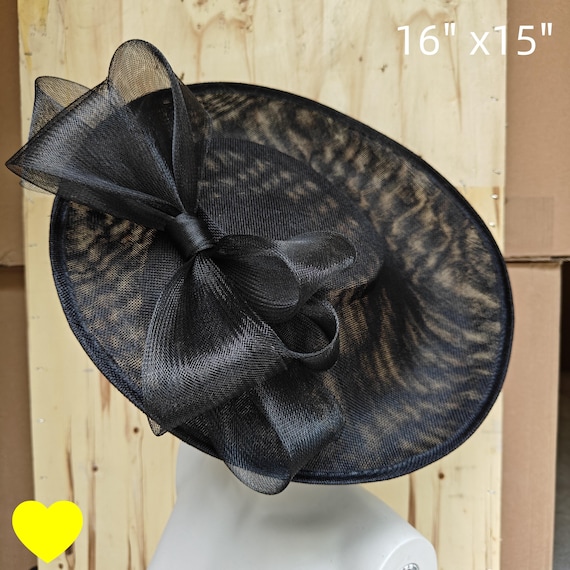 black fascinator millinery burlesque hatinator wedding hat headband party race derby ascot cosplay handmade wide brim big large
