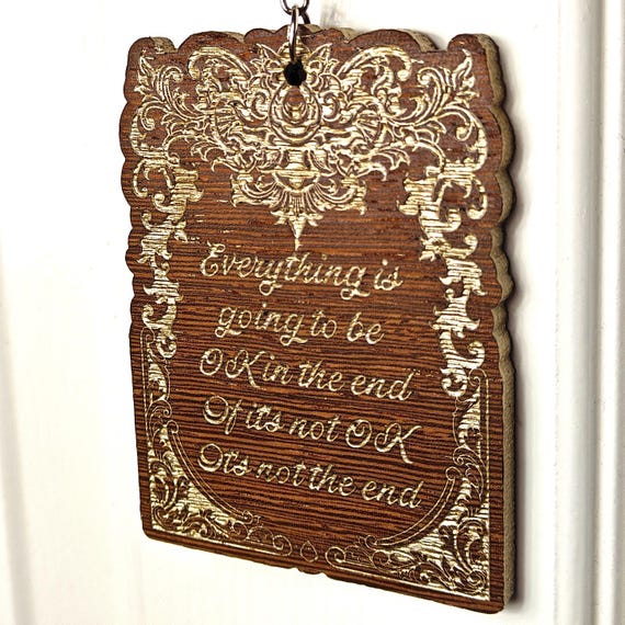 personalised custom made bespoke solid hard wood key chain keyring fridge magnet Victorian vintage style pattern laser cut engraved design