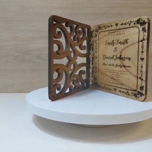 Op maat gemaakte gepersonaliseerde echt hard massief hout lasergravure plaque kaart huwelijksuitnodiging valentijn verjaardag kerstcadeau aanwezig