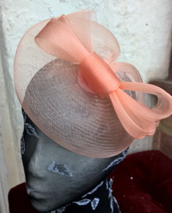nude peach coral salmon colour headband fascinator millinery hat wedding ascot hair piece race