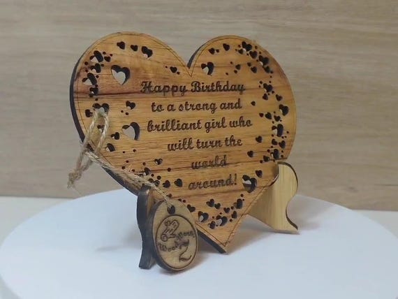 Custom made personalised real hard solid wood laser engraving plaque card wedding invitation valentine anniversary Christmas gift present