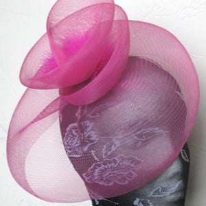 hot pink feather fascinator millinery burlesque headband wedding hat hair piece