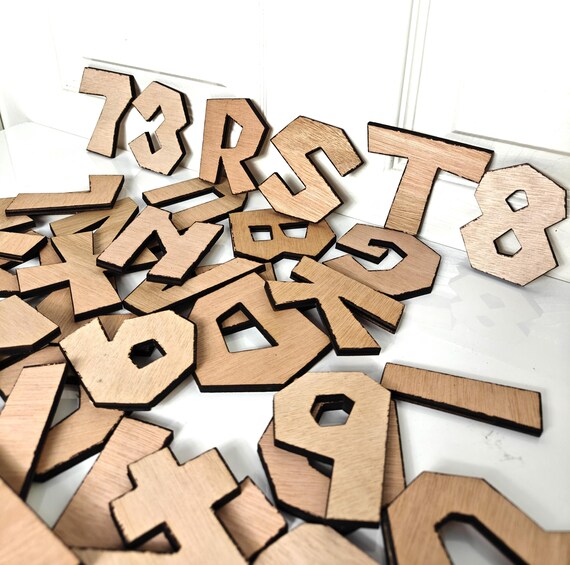 80mm laser cut wood letters craft unfinished alphabet numbers symbol capital Letter diy name painting wall door furniture decoration sign