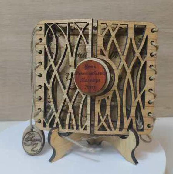 Custom made personalised real hard solid wood laser engraving plaque card wedding invitation valentine anniversary Christmas gift present