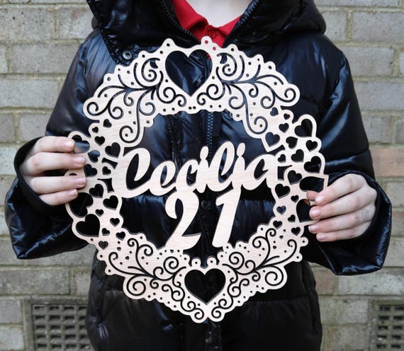custom made personalised bespoke laser cut plywood wood name word wall door plaque letter number sign logo design service wedding party