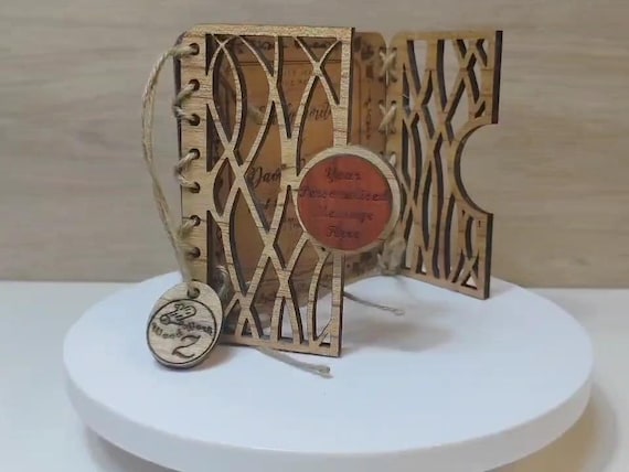 Custom made personalised real wood plaque card laser cut carved engraved wedding invitation birthday anniversary Christmas Mother’s Day
