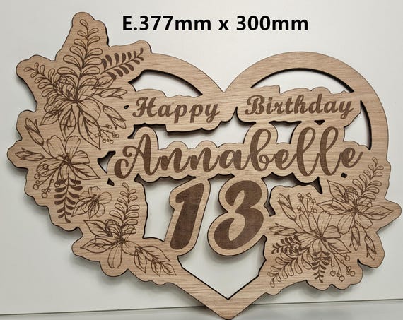custom made personalised bespoke laser cut engraved wood picture photo name word wall door plaque letter number sign logo design wedding