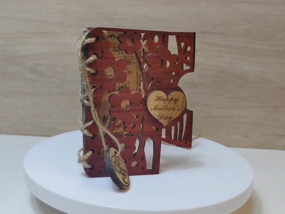 Custom made personalised real hard solid wood laser engraving plaque card wedding invitation valentine anniversary Christmas gift present