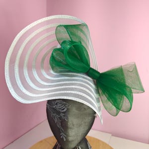 weiß grüne Fascinator Schleife Stirnband Fascinator Hut Stirnband Stirnband Royal Ascot Accessoire
