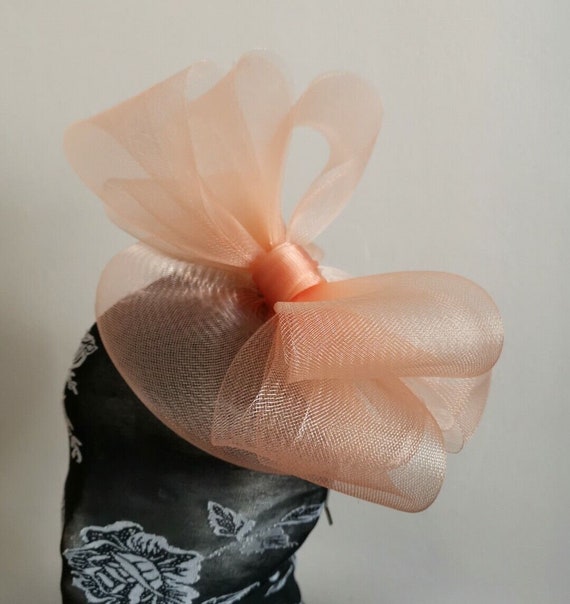 nude peach coral salmon colour headband fascinator millinery hat wedding ascot hair piece race