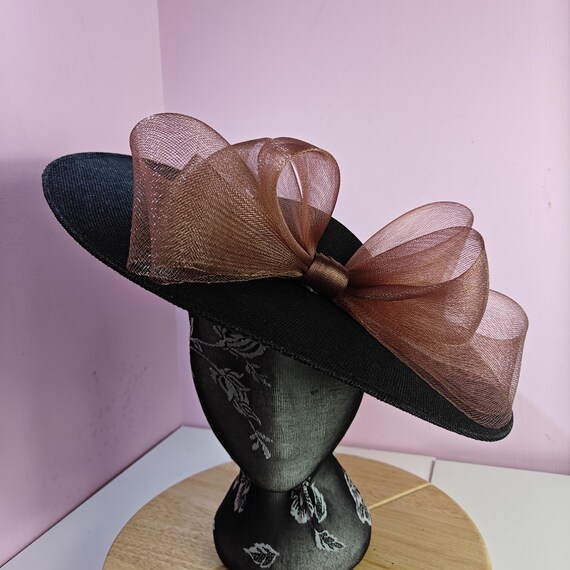 black brown tan large fascinator millinery burlesque wedding hat headband party race cosplay handmade Kentucky Derby Royal Ascot