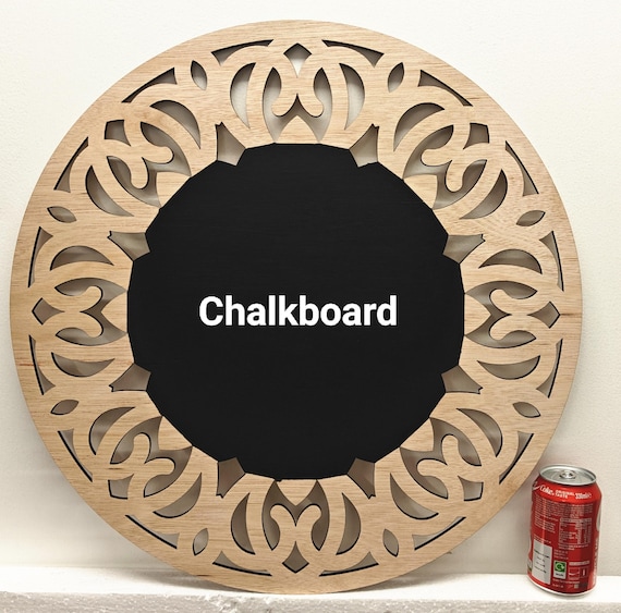 550mm mandala flower pattern chalkboard blackboard wall door decoration picture laser cut engraved home art craft wedding wood sign hanging