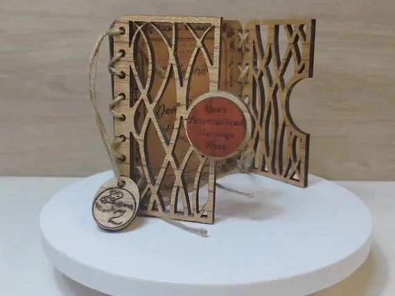 Custom made personalised real hard solid wood laser engraving plaque card wedding invitation valentine anniversary Christmas gift present