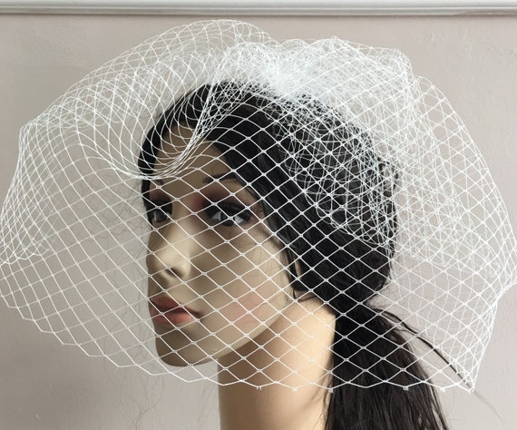 white french veil veiling fascinator millinery burlesque hair clip hen party bridal ascot race fancy dress wedding British hat