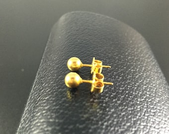 14kt Gold Bead Post Earrings