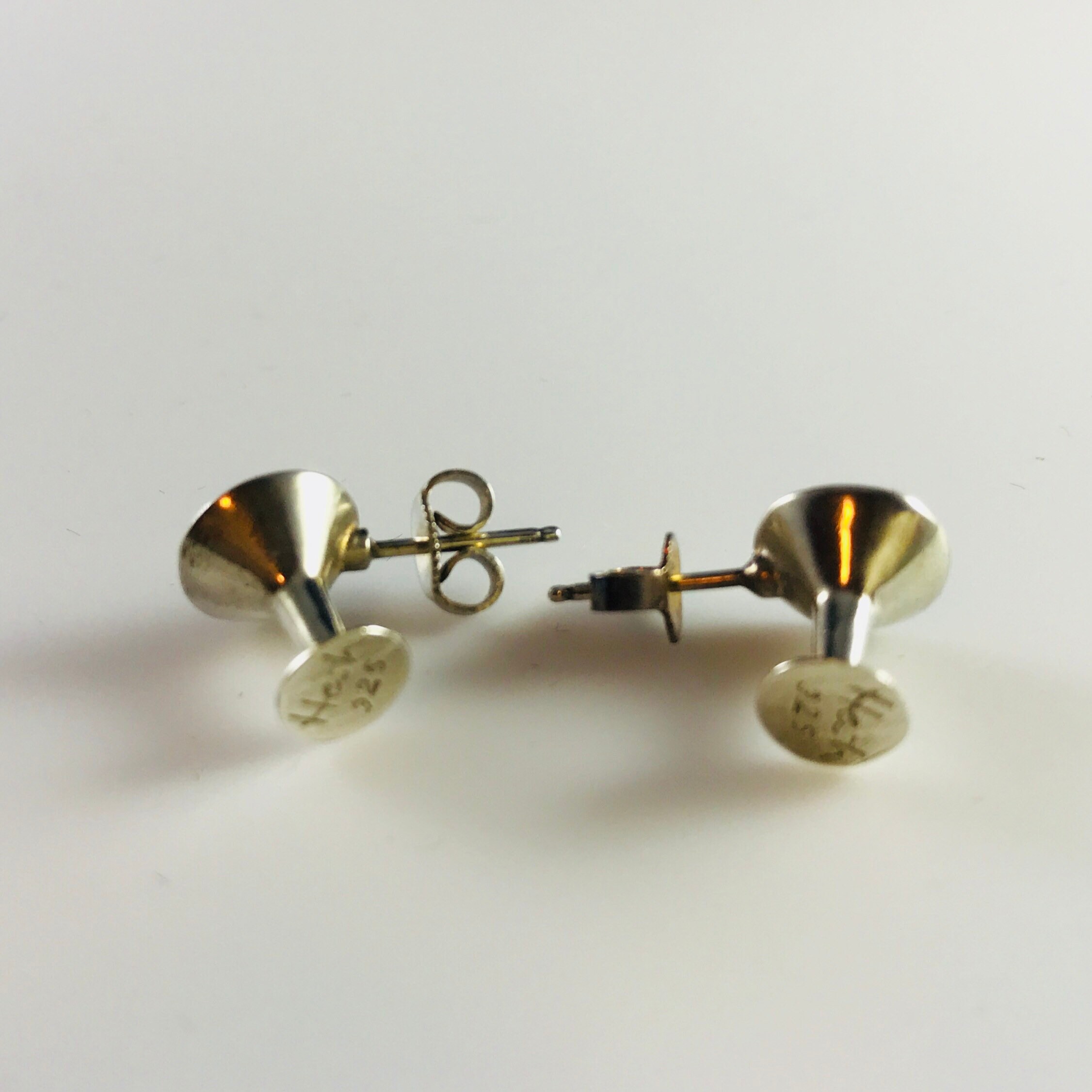 Linda Hesh Martini Glass Earrings in Sterling Silver Signed Etsy