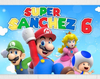 Decorazioni di compleanno ispirate a Super Mario Stampabili