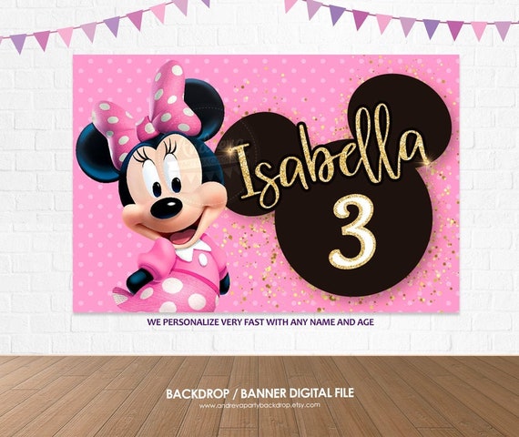 Minnie Birthday Backdrop, Custom Backdrop, Minnie Mouse Party, Digital  Backdrop, Photo Backdrop, Cake Table Backdrop, Minnie Party - Etsy