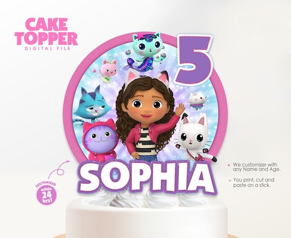 Topper per torta Gabby Dollhouse, Festa di compleanno Gabby Dollhouse,  Decorazione torta Gabby Dollhouse, Gabby Dollhouse File digitale  personalizzato stampabile -  Italia