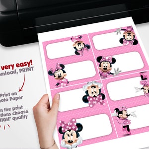 Minnie Mouse Party Food Labels, Printable Minnie Mouse Food Tent ...